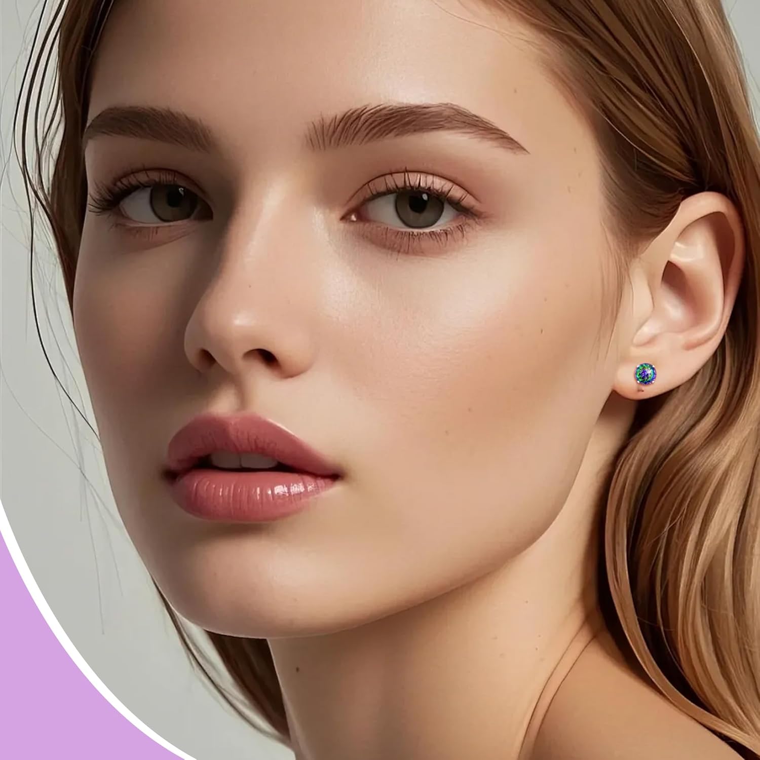 ZDE Titanium Women Flatback Earrings AAAA+ Cubic Zirconia Silver CZ Simulated Diamond Earrings Stud Hypoallergenic Cartilage Earring Piercing Jewelry 6mm - Image 7