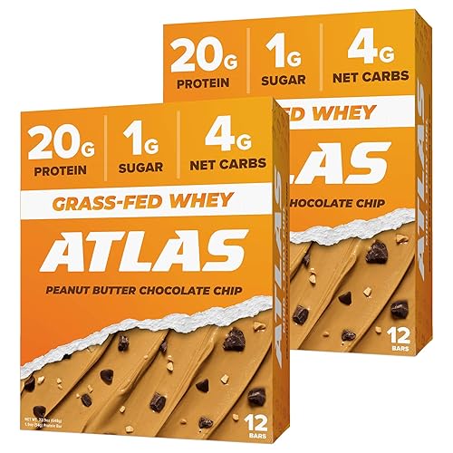 Atlas Mind + Body Keto Protein Bar  Barras Keto de mantequilla de maní con chispas de chocolate  Barras de proteína bajas en carbohidratos  Barras