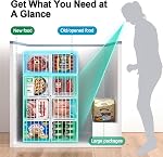 MSERCUOR Freezer Organizer Bins, 4 Pack Stackable Deep Chest Freezer Organizer Bins, Foldable Baskets with Handles, White Storage Container Baskets for 5/ 7 Cu.FT Sort Frezen Meats