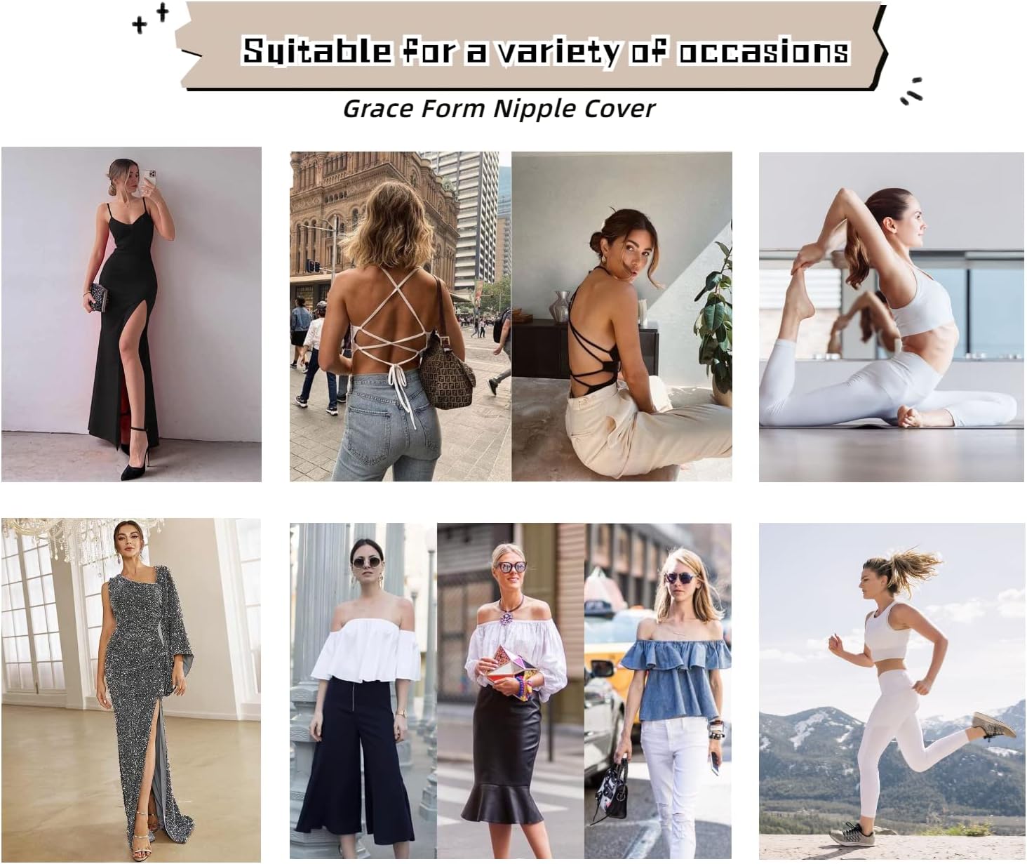 Grace Form Nipple Covers Reusable Nipple Cover for Women Nipple Pasties 2 Pairs Pasty Nipple coverings - Image 5