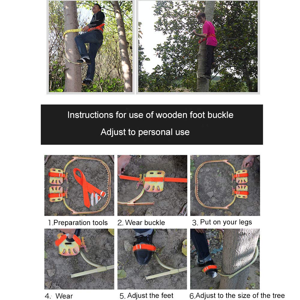 GBHJJ Pole klimmen spikes, klimmen bomen artefact elektricien houten paal voet gesp, elektricien voet gesp houten paal ijzeren schoenen, plukken fruit, kokosnoot, verschillende maten, 350Model