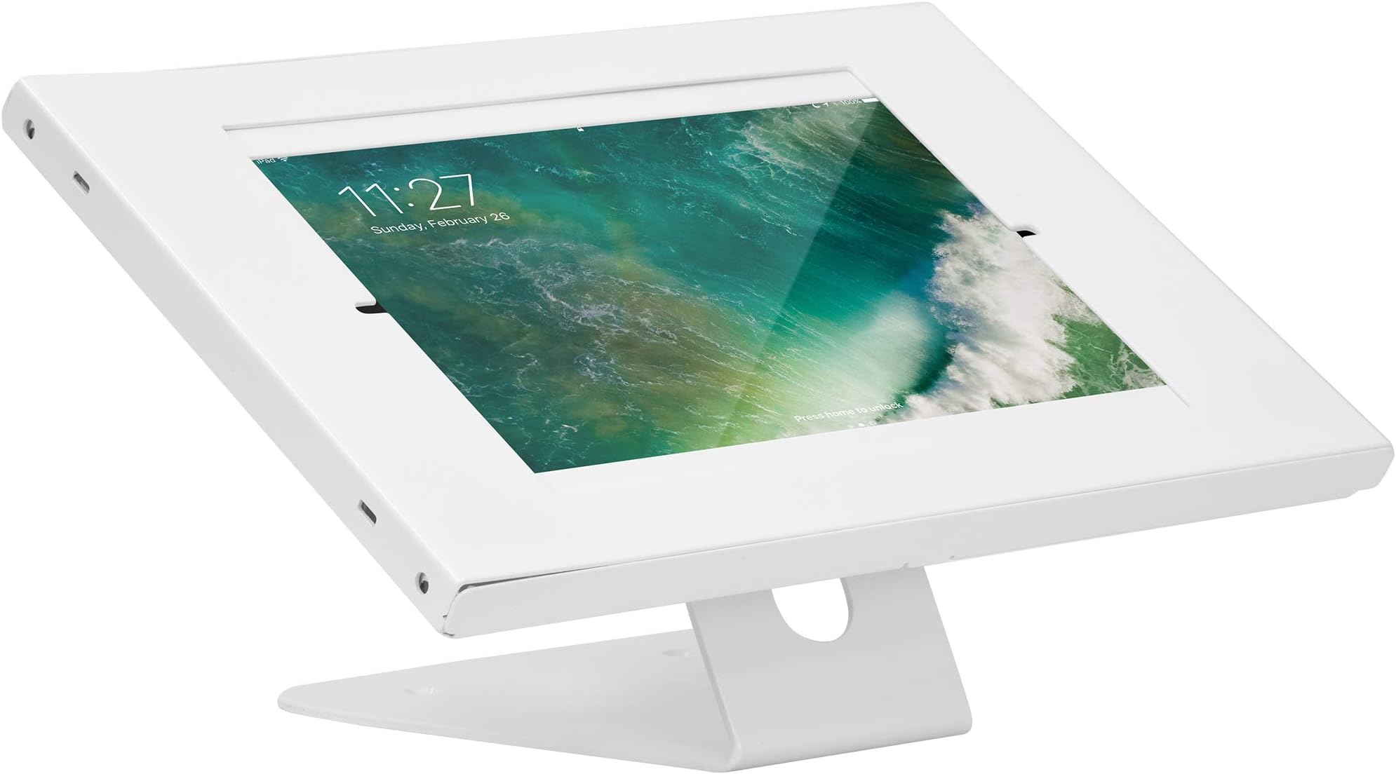 Mount-It! Anti-Theft Tablet Kiosk | Locking Tablet Enclosure with Counter Top and Wall Mount Base | Compatible with iPad 9.7, 10.2, 10.5 & Galaxy Tab A 10.1(2019) | MI-3775W