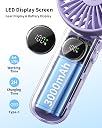 coldSky Handheld Fan, Foldable Portable Fan with LED Display, 3000mAh Battery Operated Mini Hand Held Fan, Handheld/Neck/Desk 3 in 1 Personal Small Fan for Eyelash Makeup Travel Beach Outdoor Purple gallery image