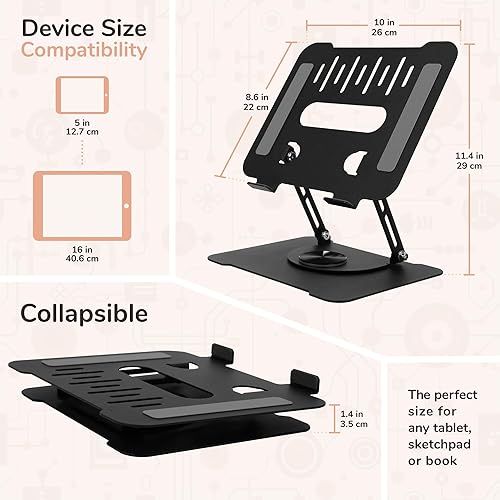 Vista 26 de BambooMN Soporte universal de bambú para libros de cocina, lectura, teléfono celular, arte, partituras, tableta, portátil y plegable con inclinación