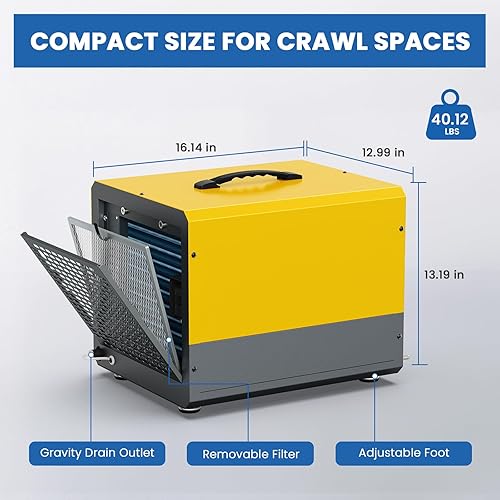 Miniatura 8 de Deshumidificador de espacio de arrastre con bomba, deshumidificador comercial Sijipt de 70 pintas para sótano, deshumidificador Energy Star con