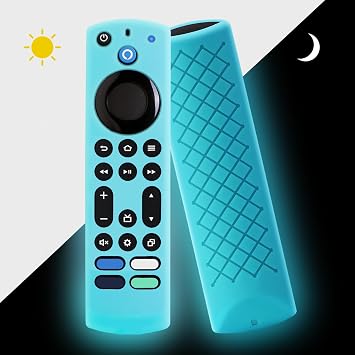 Remote Cover for Fire Stick 4k+ Max,Toshiba,Insignia Fire Tv Remote Cover, Silicone Case Glow in The Dark Blue