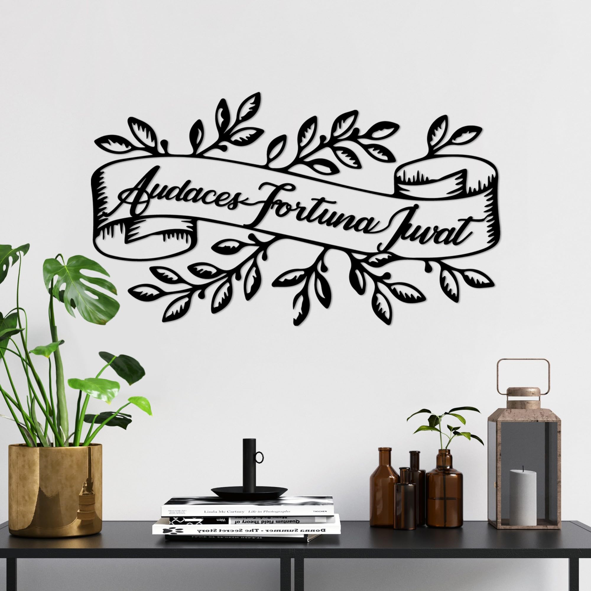 Accessoire mural décoratif élégant en métal noir 100% durable