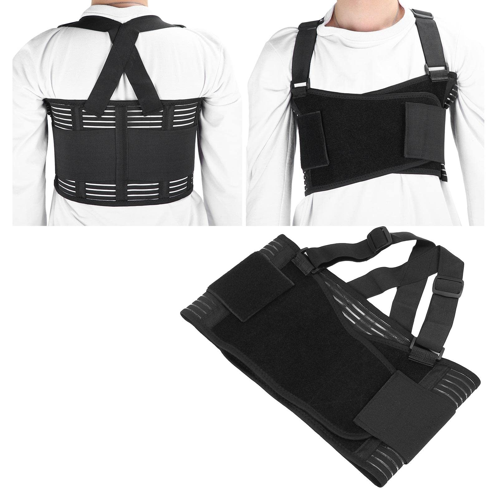 Soporte de pecho roto ajustable, cinturón de pecho elástico, unisex, hombres, mujeres, cinturón de protección de pecho transpirable, compresión y soporte, costillas fracturadas y posquirúrgicas