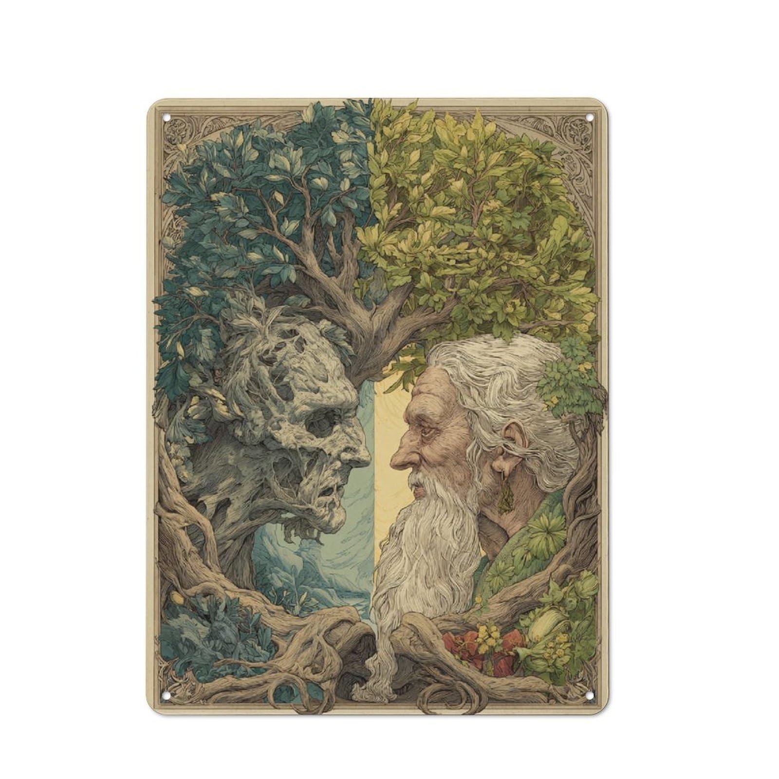Junmoney Tree And Elder Vintage Tin Sign 40X30cm With For Man Cave Or Games Room, Suited To Wall Displays In Games Rooms And Man Caves
