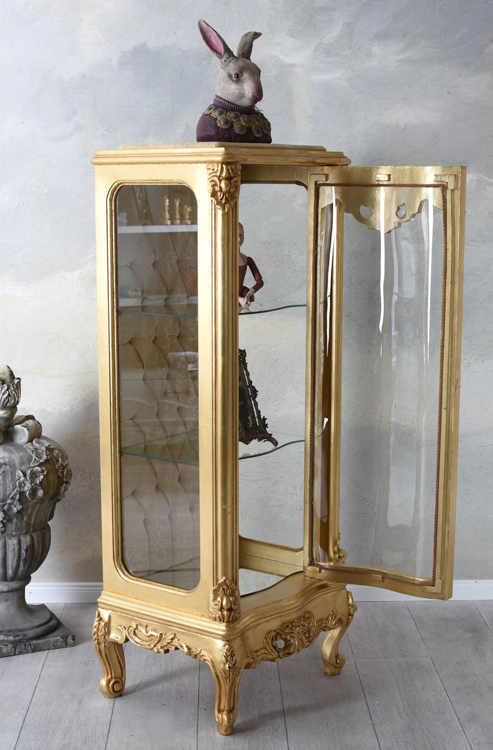 Vitrine Ancienne Style Baroque Noyer Bruyère de Noyer XXe Siècle