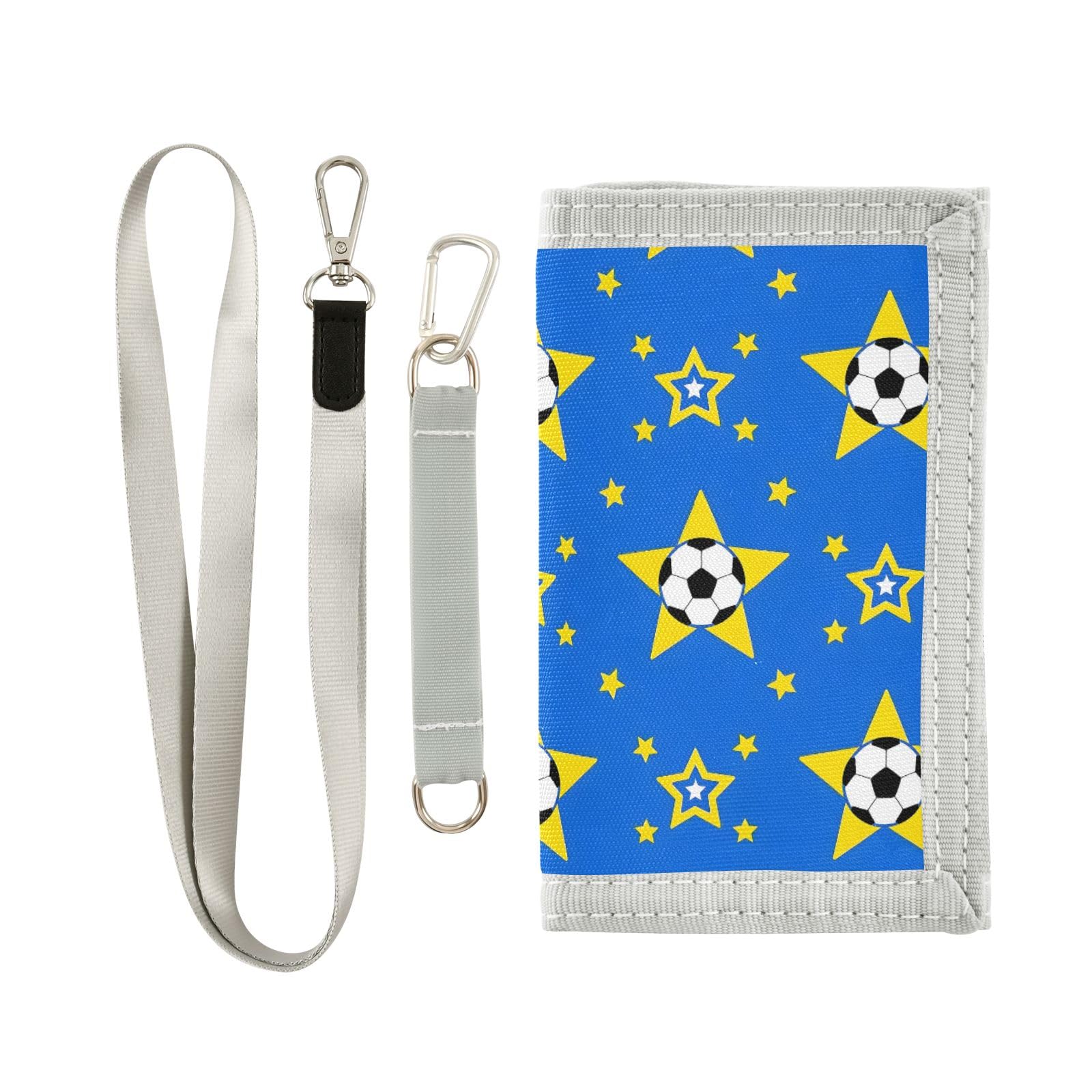 ALAZA Kids Wallets for Boys Girls Toddler Trifold Wallet Children Small Soccer Star with Zipper Coin Pocket