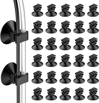 Pawfly 30 Pack Aquarium Suction Cups, Fish Tank Suction Cup Clips for Standard 3/16" ID Airline Tubing, Wire & Power Cord, Small Fish Hose Holder, Air Pump Accessories, Black