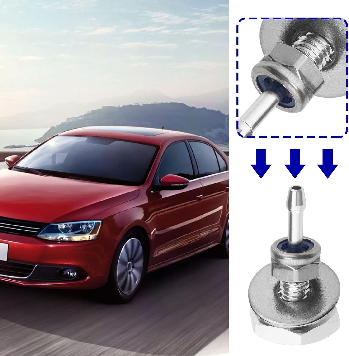 The Lord of the Tools Car Turbocharger Pipe Fitting Silicone Boost Pipe Hose Nipple Turbo Vacuum VAC Gauge Fitting TDI Aluminum Alloy Fit for 4mm Inner Diameter Pipe