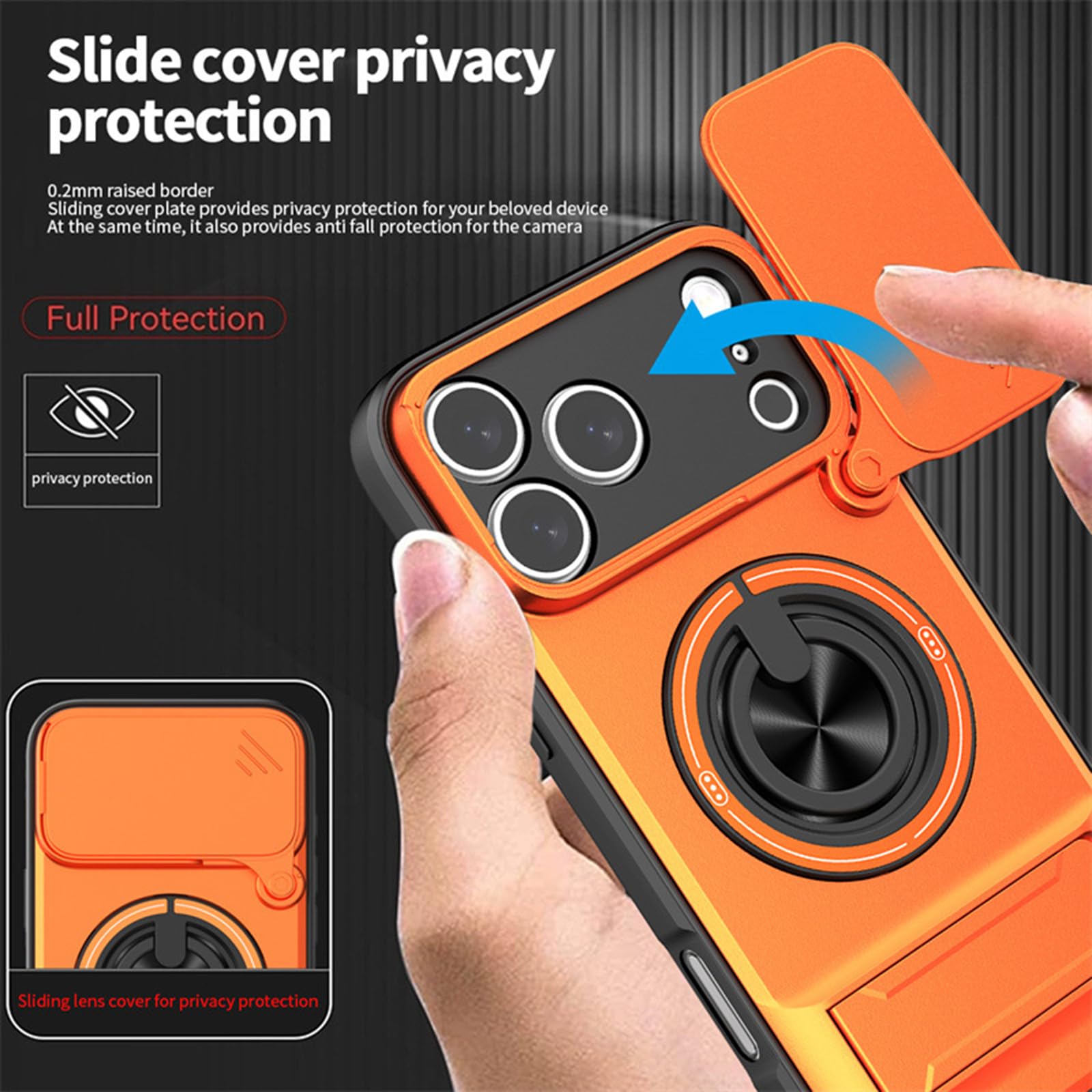 Custodia Magnetica For IPhone 17 Pro Max/17 Pro/17 Air/17, Supporto For Anello Di Protezione Completo For Fotocamera, Guscio Antiurto, Copertura For Cavalletto Nascosta(Silver,17 Air)