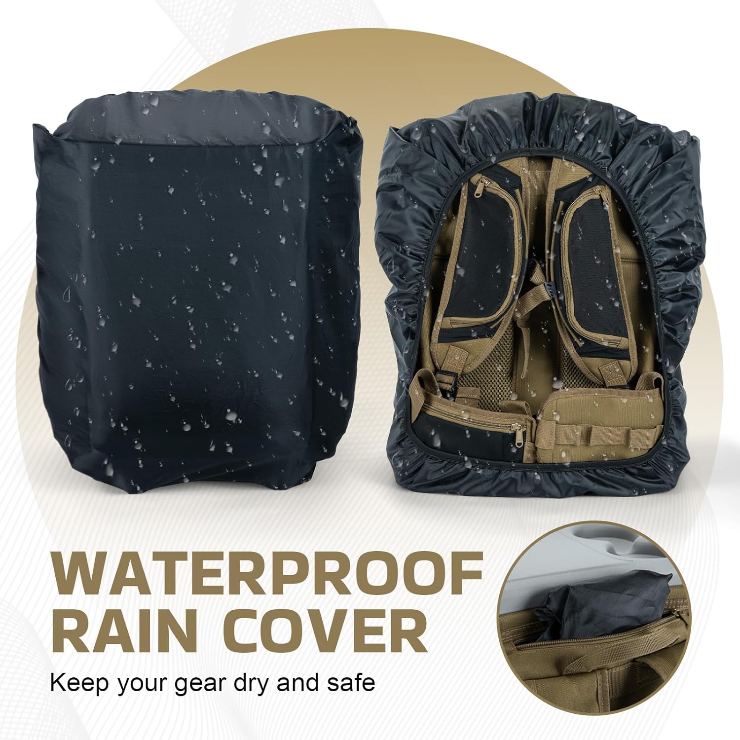 Goture Fishing Backpack with Cooler, 66L 600D Tackle Backpack with 3 Rod Holders, EVA Cover, Helmet Holder, Rain Cover, Saltwater Large Fishing Bag for Camping Hiking, Gear Storage Bag, Gifts for Men