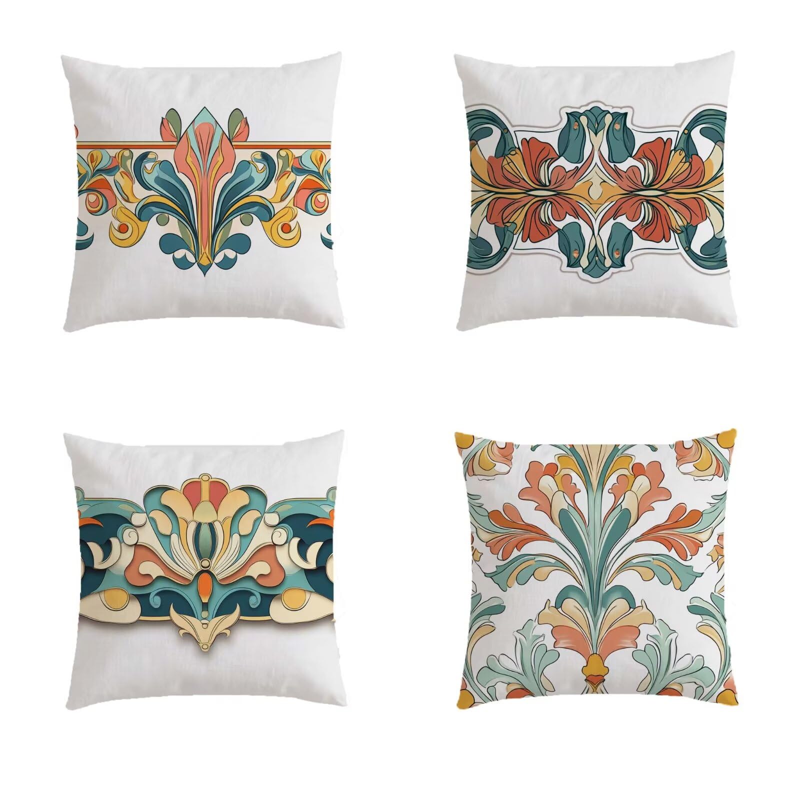 Taie oreiller simple salon de jardin avec housse coussin exterieur turquoise 70x70cm imprimee