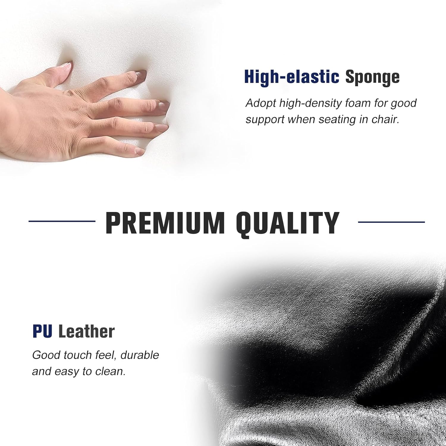 Kinpaw Waiting Room Chairs Reception Bench - Leather Office Chair with Padded Arms & Backrest, Heavy Duty, Black Comfy Conference Room Chairs for Meeting Conference, Office