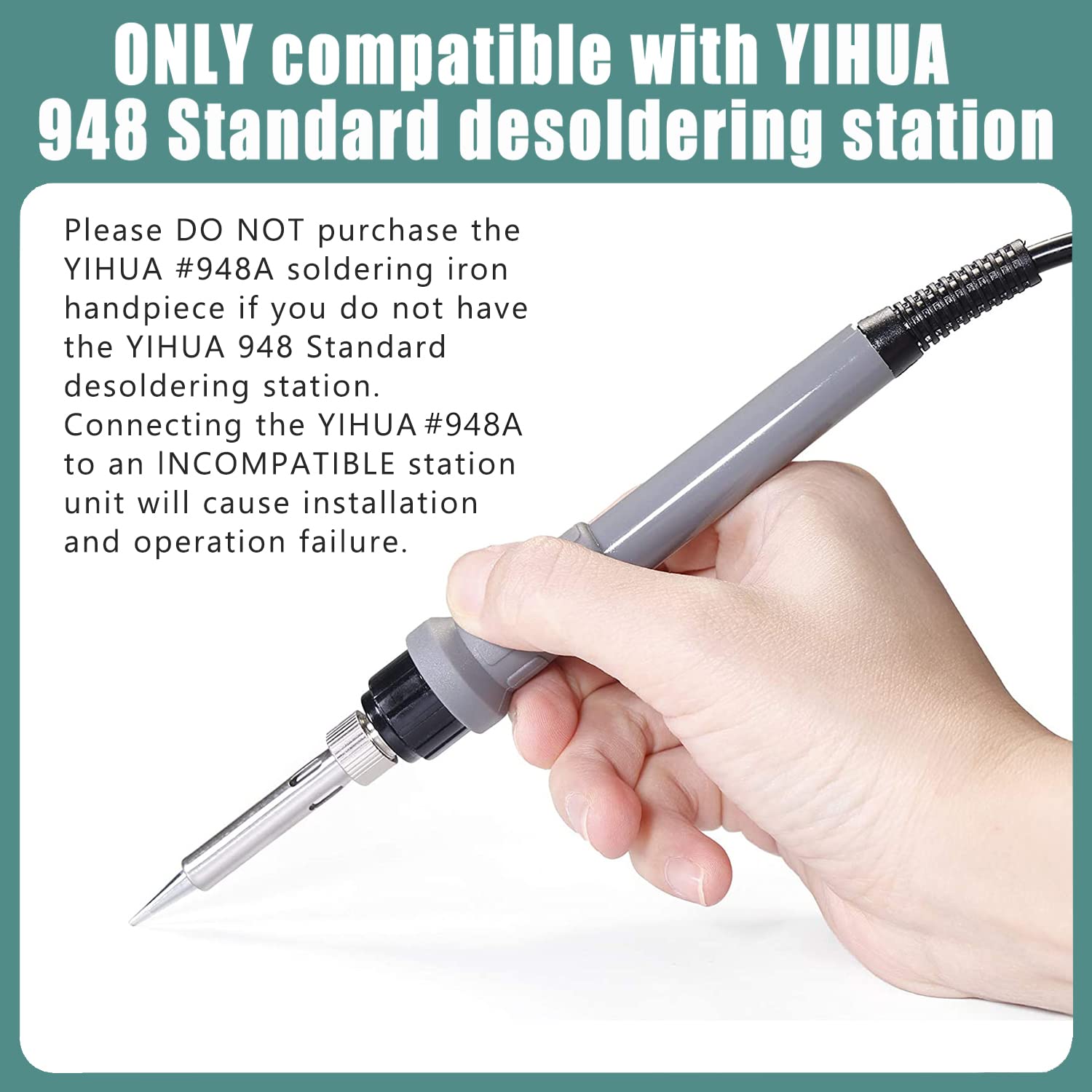 YIHUA #948A Replacement Soldering Iron Handpiece/Handle for YIHUA 948 Standard desoldering station ONLY
