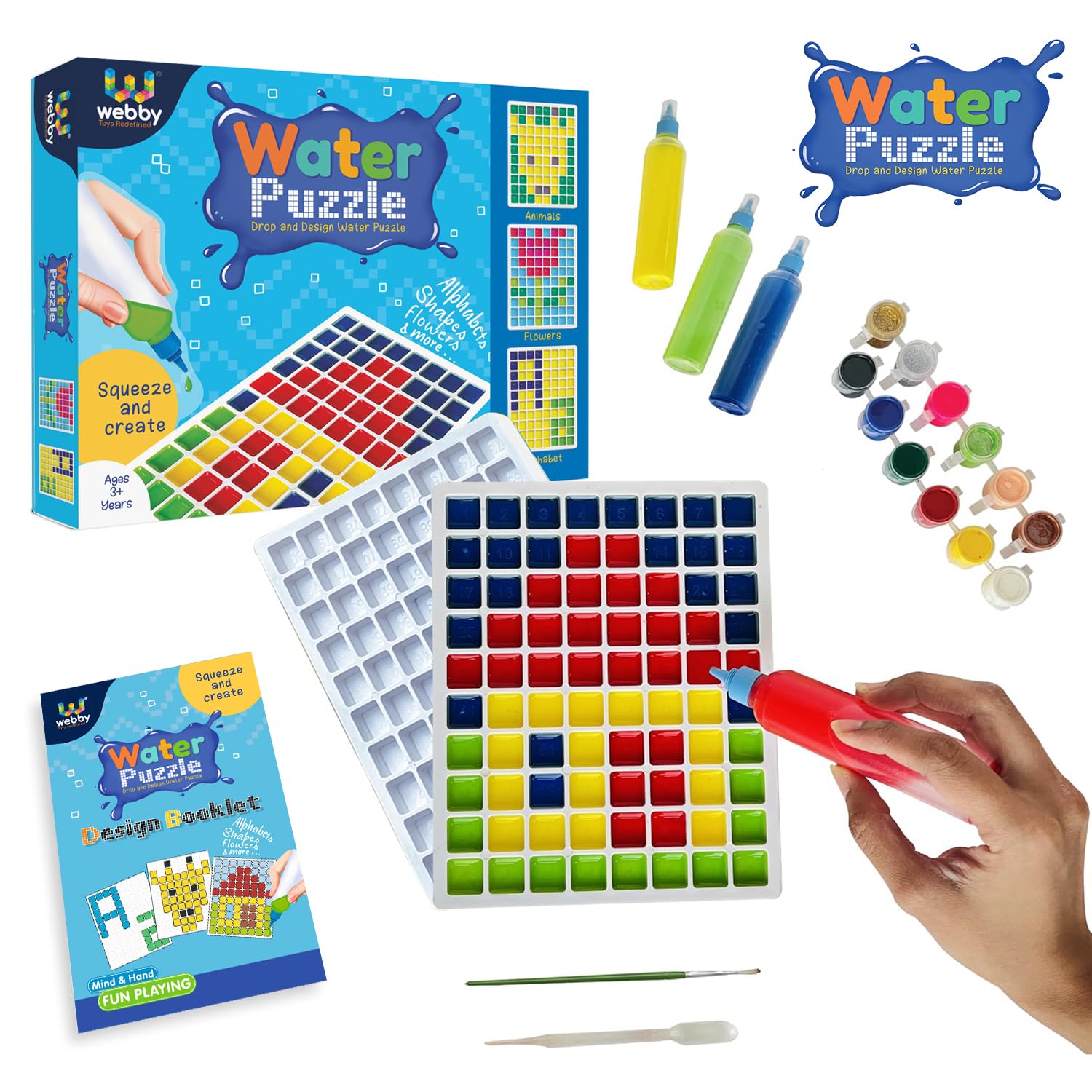 Webby DIY Art and Craft Drop and Design Water Puzzle with Tray | Educational Art Kit | Fun Game | Birthday Gift for Kids (B0C4FPWL1W) Amazon Price History, Amazon Price Tracker