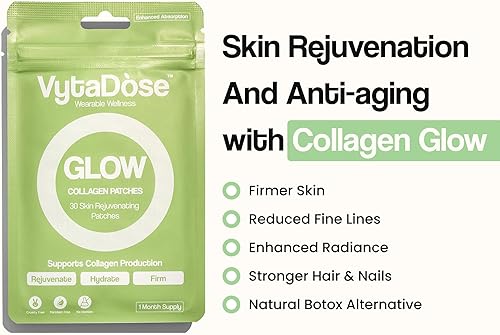 Miniatura 2 de Parches de restauración de colágeno Glow Beauty  Fórmula 5 veces más fuerte  Péptidos de colágeno, vitamina C, Pro-Retinol, Coq10, ácido hialurónico