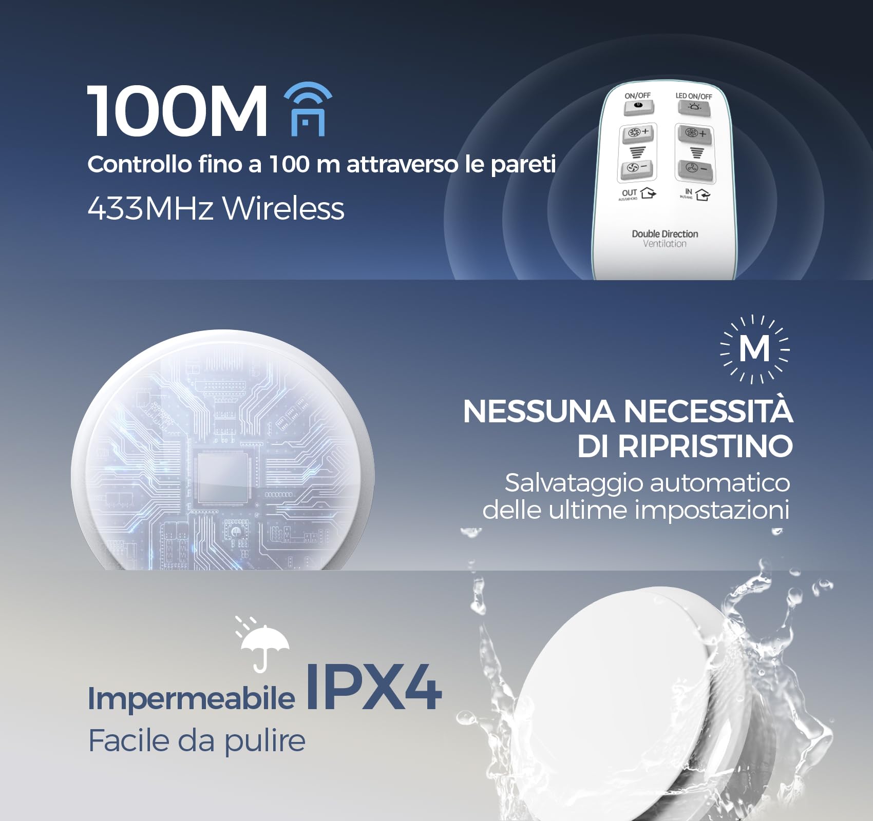 Aspiratore Bagno 150mm, 11 Effetti Luminosi, 6 Velocità, 2 Direzioni Ventilatore, Estrattore Aria Silenzioso con Telecomando, Potente Ventola Aspirazione Bagno Cucina WC Garage Cantina