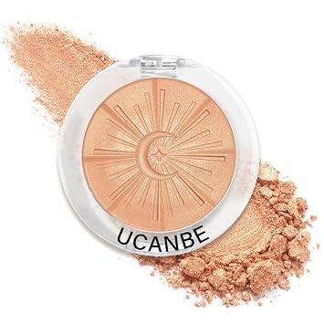 UCANBE Baked Luminous Bronzer Skin Enhancer, Buildable & Blendable Powder Bronzer 2-in-1 Highlight and Contour, Ultra-Fine Smooth Formula, Long-Lasting Natural Sunkissed Glow - 01Golden Creme Bronze