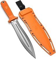 Vista 9 de ODENWOLF W-Catcher Cuchillo de hoja fija con funda – Cuchillo de caza grande hecho de acero D2 – Cuchillos de hoja fija grande con mango TPE