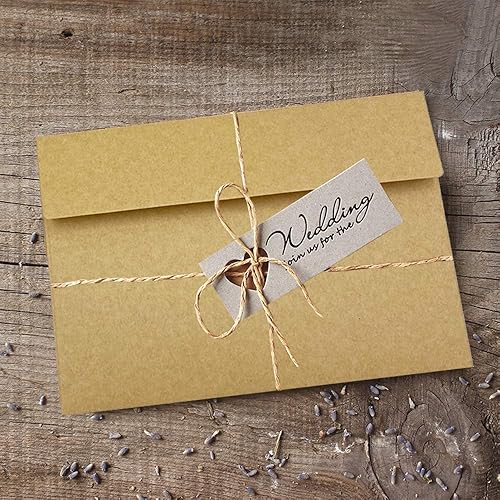 Miniatura 4 de 150 sobres de invitación marrón Kraft A4 para proyectos de manualidades de papel de 6 x 4, tarjetas de Navidad, tarjetas de felicitación, anuncios,