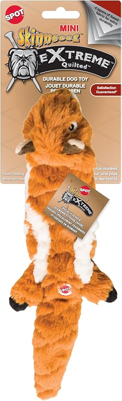 Brinquedo para Cães com Apito SPOT Skinneeez Extreme Quilted Esquilo, sem Enchimento, 4 Camadas e 2 Apitos, 35,56 cm