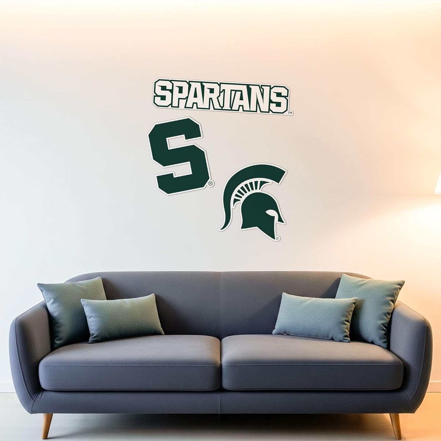 Desert Cactus Michigan State University WallStix Spartans MSU Removable Wall Sticker 11x17 Vinyl Decal Indoor Outdoor Use (Design A)