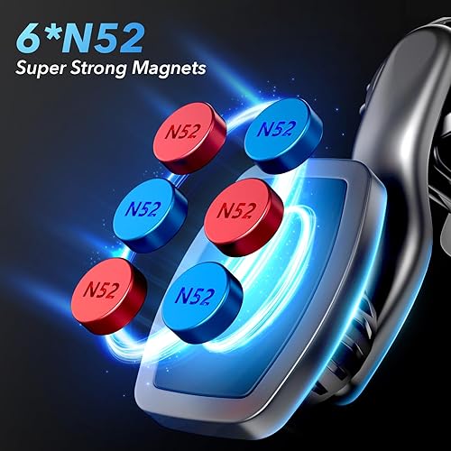 Miniatura 2 de Soporte magnético para teléfono de automóvil, soporte de teléfono celular con clip mejorado, soporte de teléfono magnético fuerte de 360° para