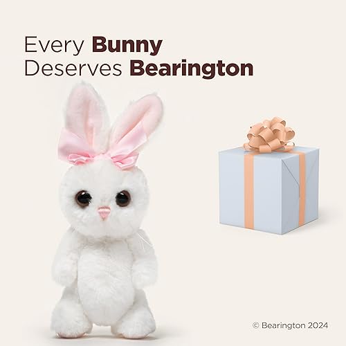 Vista 5 de Bearington Bunni Big Head Bunny The Stuffed Bunny - Peluche de conejo blanco de 8 pulgadas