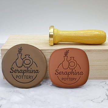 Custom Pottery Stamp for Clay Personalized Pottery Stamp with Your Logo HandCrafter Potters Lovers Gift