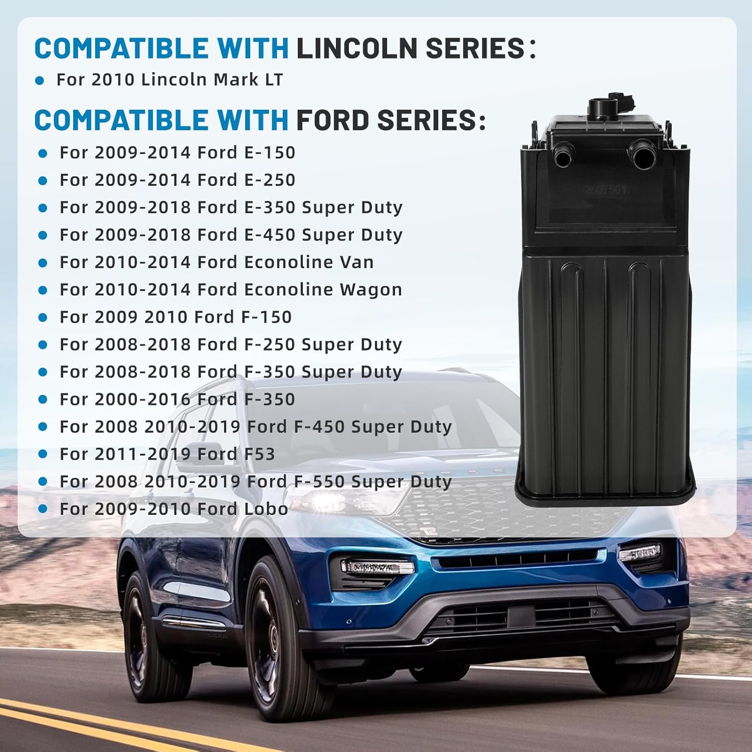 911-380 Vapor Canister Compatible with 2000-2019 Ford F150 F250 F350 F450 F550 E150 E250 E350 E450 E550 Econoline Wagon,2010 Lincoln Mark