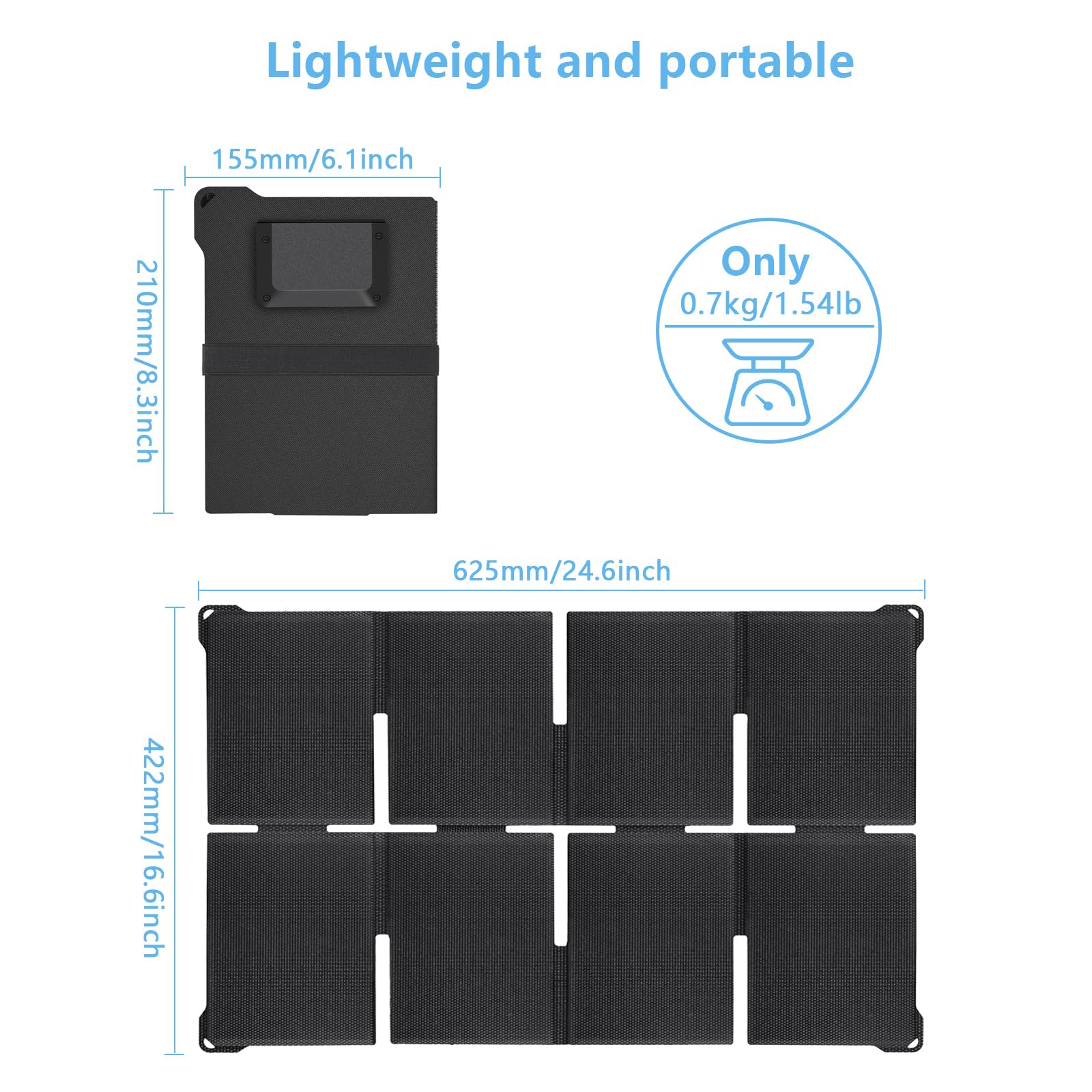 Sottile 45 W pieghevole di ricarica solare con uscita DC18V Tipo C 5V 12V 18V per il campeggio all'aperto USB Tipo C Pannello solare