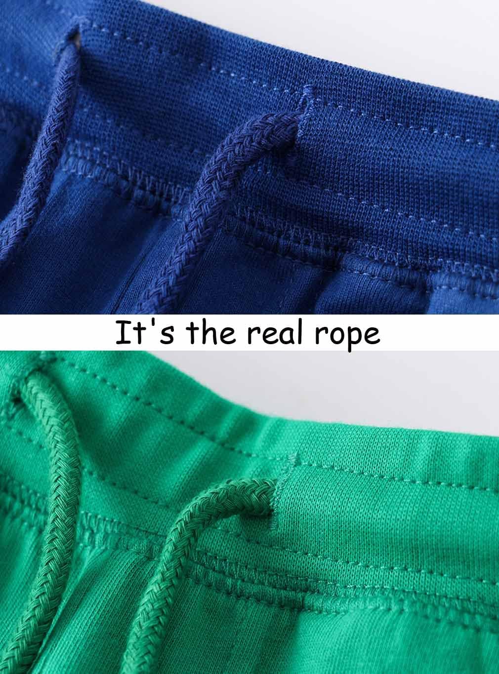 2 Pack Toddler Boys Summer Shorts with Drawstring - Cotton Baby Casual Pull-On Jogger Shorts Active Sports Shorts - Image 5