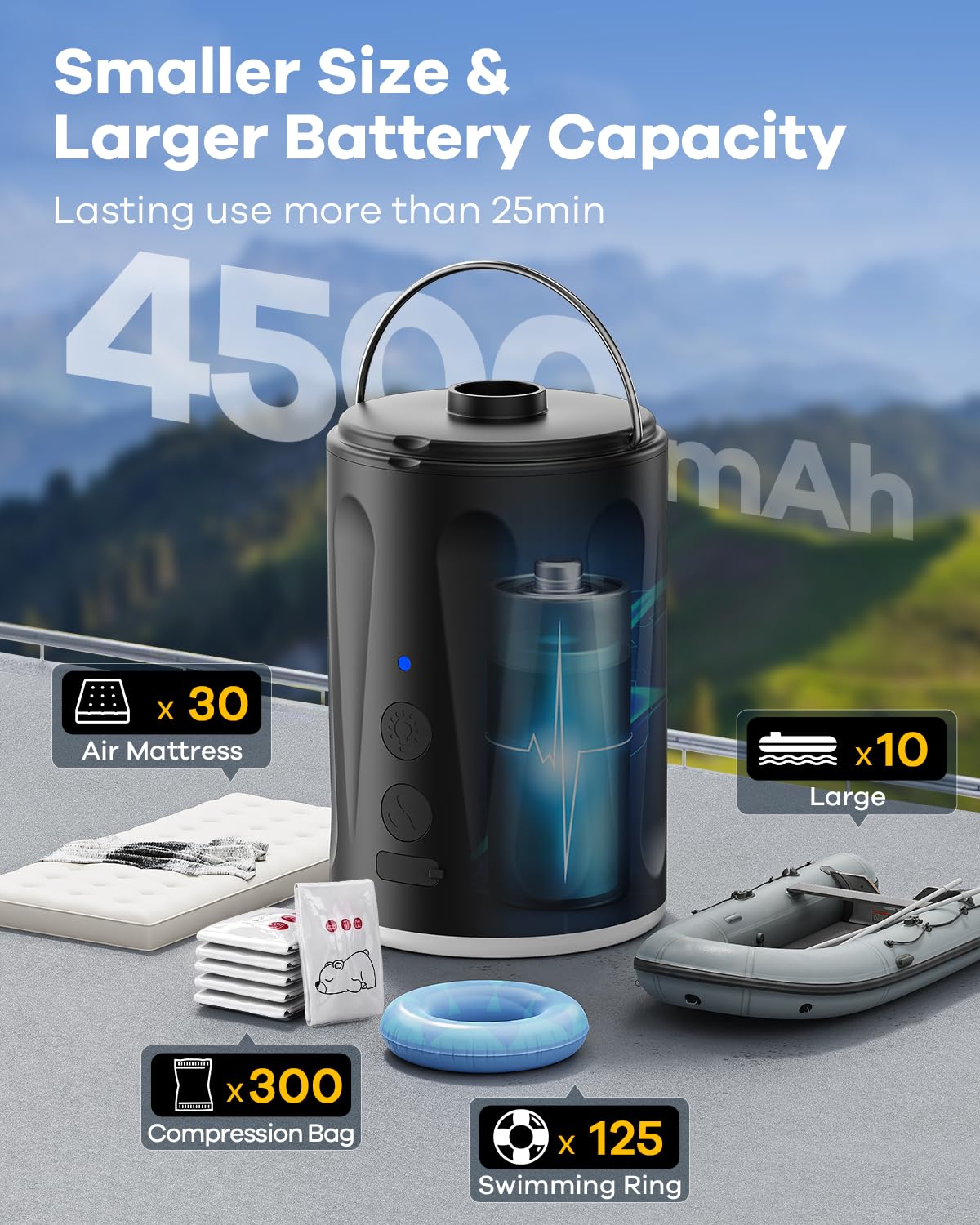 Amazon.co.jp: ZHENGXOO 空気注入式電動エアポンプ エアマットレス