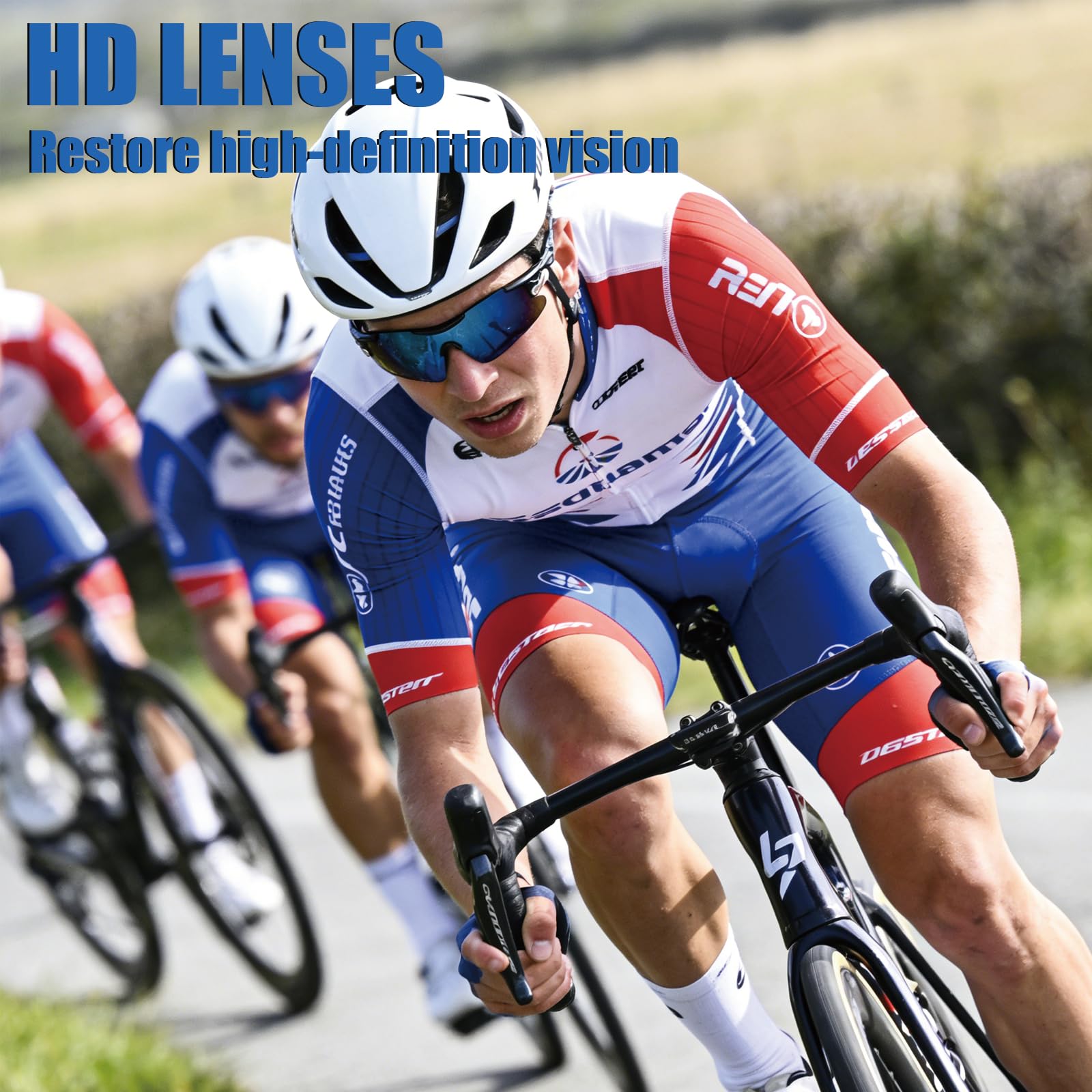 3 Pcs Cycling Glasses, Running Glasses for Men and Women Sports Sunglasses with UV400 Protection - Image 5