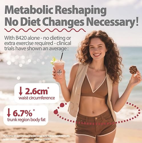 Miniatura 2 de Life-Space Shape B420 - Probióticos para mejorar la forma, impulso de GLP-1, apoyo del metabolismo clínicamente respaldado, prebióticos +