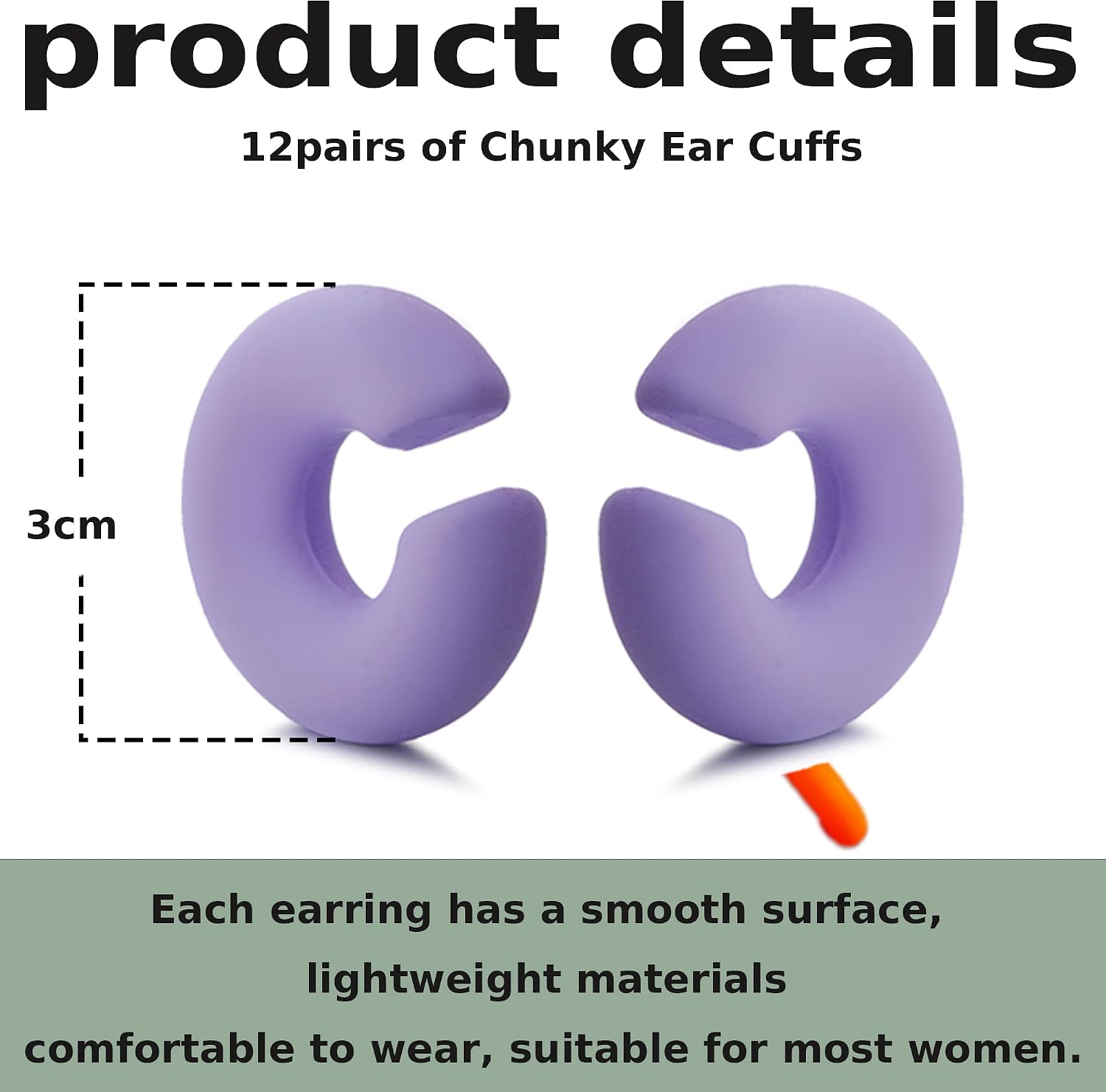 COLOYAN 12 Pairs Acrylic Cuff Earrings for Women Colorful Acrylic Ear Cuffs Clip On Cartilage Hoop Earring Non Piercing Thick Earrings Trendy Jewelry
