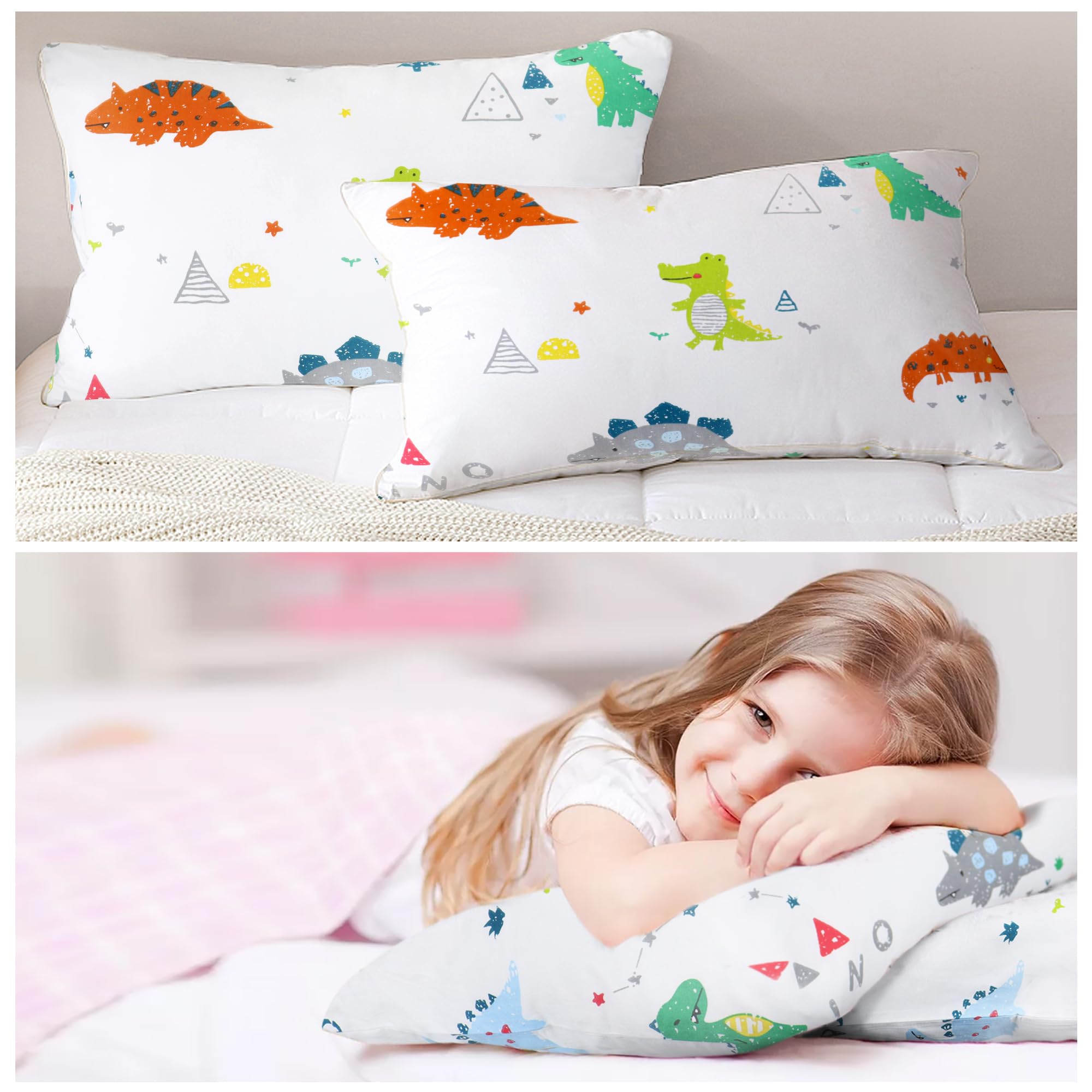 Kinder Kissenbezug 40x60 cm - 2er-Pack 100% Baumwolle Kopfkissenbezug mit Umschlagverschluss