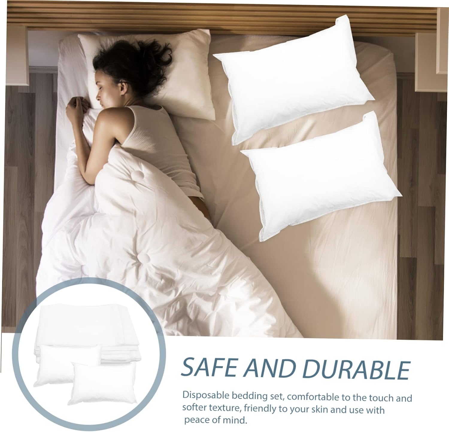 ABOOFAN Disposable Bedding Set Non-Woven Fabric Portable Travel Xmas