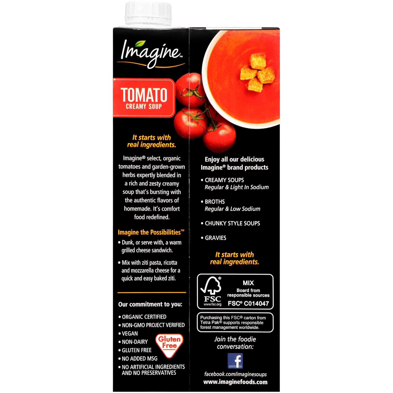 Imagine Organic Tomato Creamy Soup 32 fl. oz (Pack of 6)