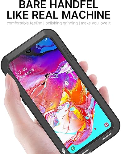 Miniatura 5 de Samsung A70S - Carcasa de silicona de metal militar para Galaxy A70S A70 (A70S, color negro)