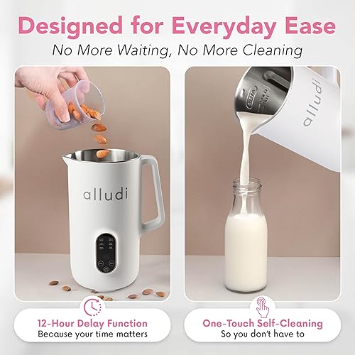 Miniatura 4 de Máquina automática para hacer leche de nuez 10 en 1 de 27 onzas  Coco casero, avena, leche de almendras, bebidas a base de plantas  Máquina de soja