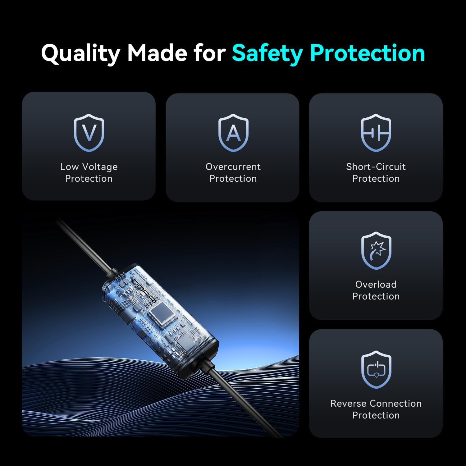DDPAI OBD Hardwire Kit do kamer samochodowych, kabel 3m, 12V/2A→5V/3A, kompatybilny z Z50 Pro/N5 Dual/Z60/Z60 Pro/Z90 Pro/Z90 Master, 24-godzinne monitorowanie parkowania