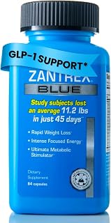 Zantrex Blue Energy & Thermogenesis Boost Energy | Weight Loss Supplement for Appetite Control, Increased Calorie Burn and Supports GLP-1 Levels | 84 Capsules