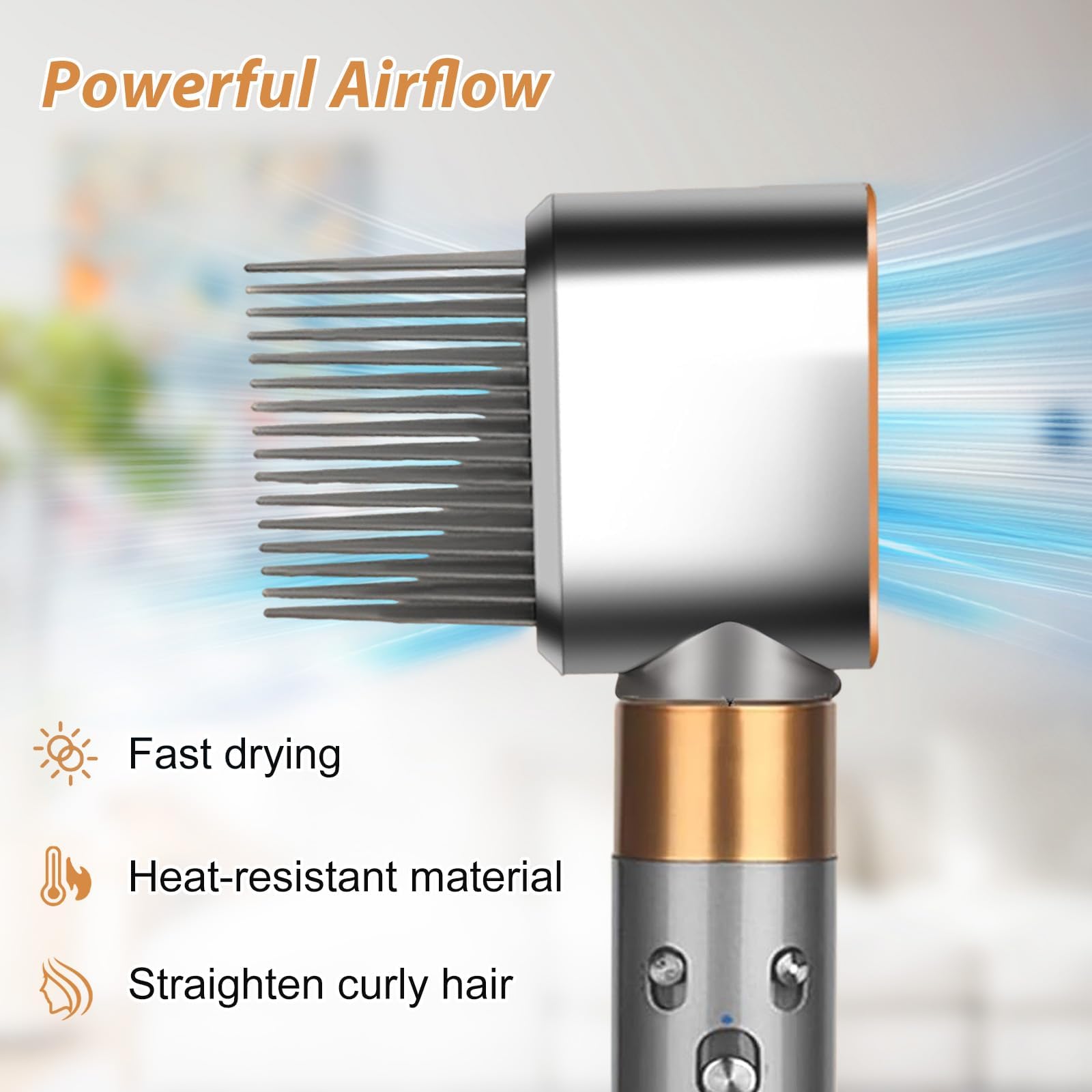 Boquilla de aire con accesorio de peine de dientes anchos para Dyson Airwrap Styler HS01 HS05, cepillo secador de prepeinado para cabello rizado y rizado, número de pieza 971894-04