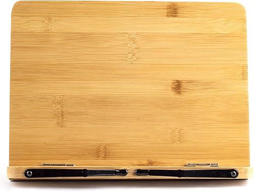 Miniatura 2 de Soportes y soportes grandes de bambú de 15 pulgadas XL para leer manos libres en la cama, libro de cocina, libro de texto, ley, con soporte para