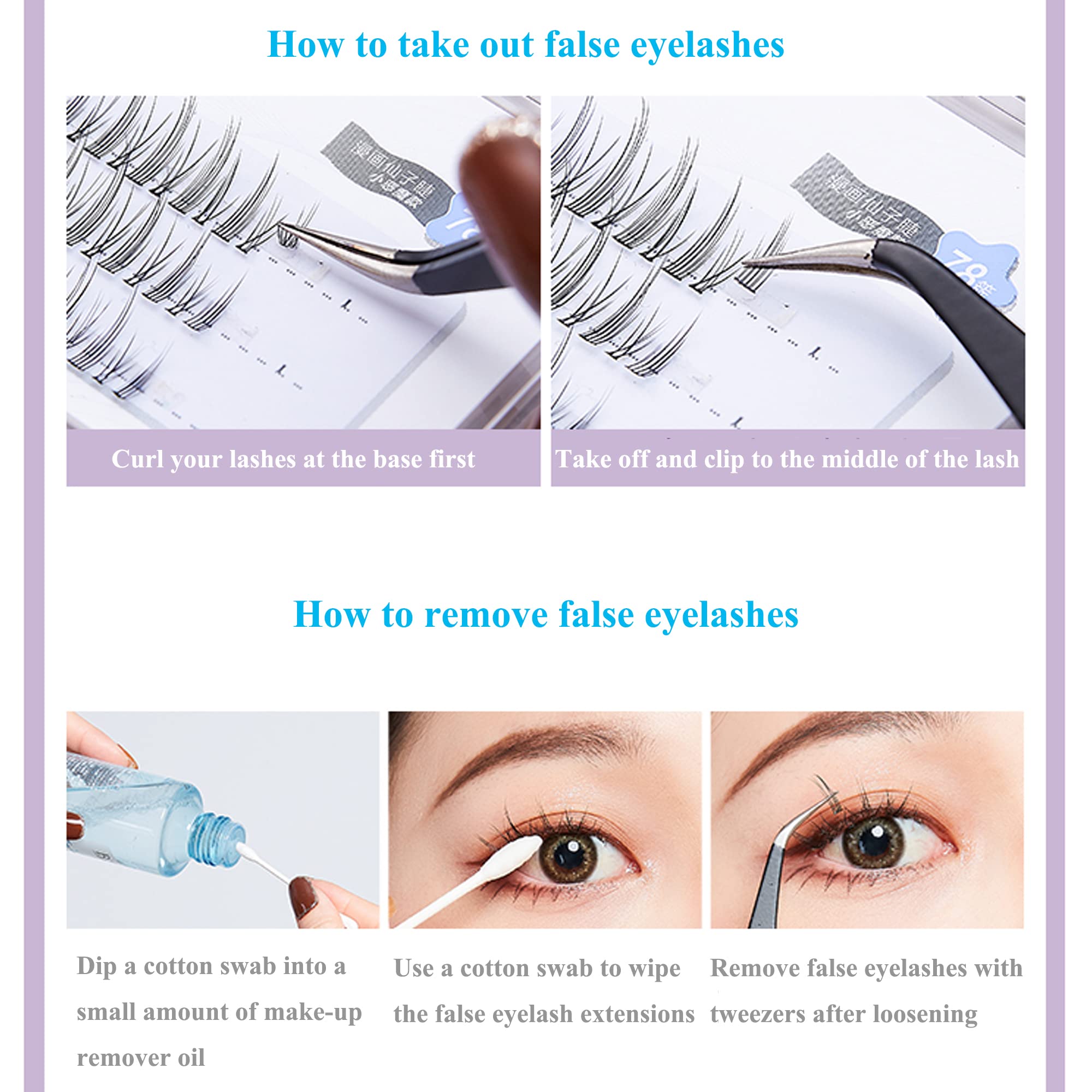 Manga Lashes Natural False Eyelashes Wispy Individual, 3D-C-6~12mm Cluster Lashes Pack for DIY Premade Fans Eyelash (manga) - Image 2
